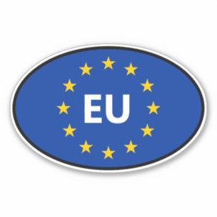 EU vlag Europese Unie landencode ovale vinyl auto Sticker