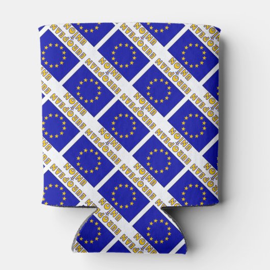 EU-vlag met Jouw naam Blikjeskoeler (Achterkant)