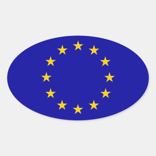 EU-vlag Ovale Sticker (Voorkant)