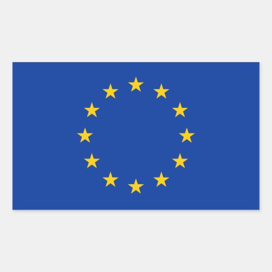 EU-vlag Rechthoekige Sticker (Voorkant)