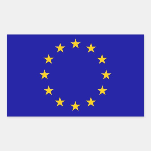 EU-vlag Rechthoekige Sticker (Voorkant)