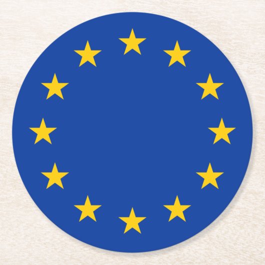 EU-vlag Ronde Kartonnen Onderzetter (Voorkant)