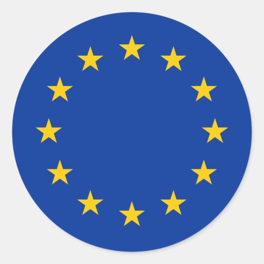 EU-vlag Ronde Sticker (Voorkant)