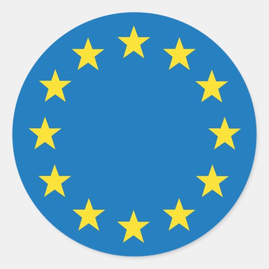 EU-vlag Ronde Sticker (Voorkant)