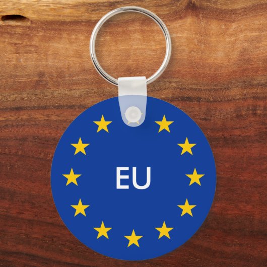 EU-vlag sleutelhangers met aangepaste tekst (Voorkant)