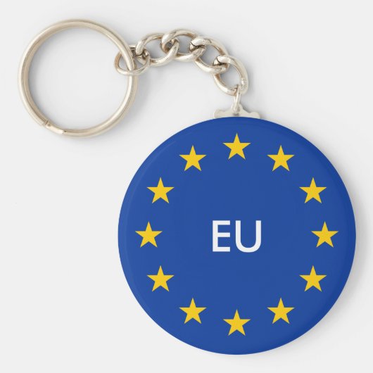 EU-vlag sleutelhangers met aangepaste tekst (Voorkant)