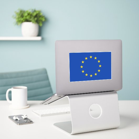 EU-vlag Sticker (Laptop op bureau)