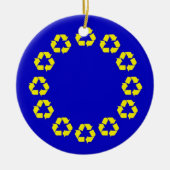 EU-vlag voor recycling Keramisch Ornament (Voorkant)