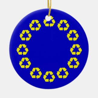 EU-vlag voor recycling Keramisch Ornament
