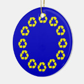 EU-vlag voor recycling Keramisch Ornament (Links)