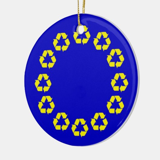 EU-vlag voor recycling Keramisch Ornament (Links)
