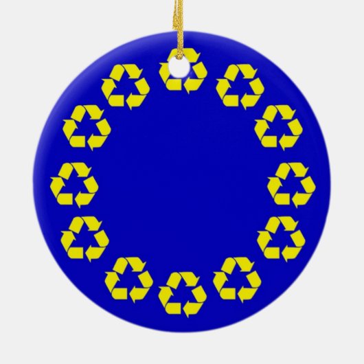 EU-vlag voor recycling Keramisch Ornament (Achterkant)