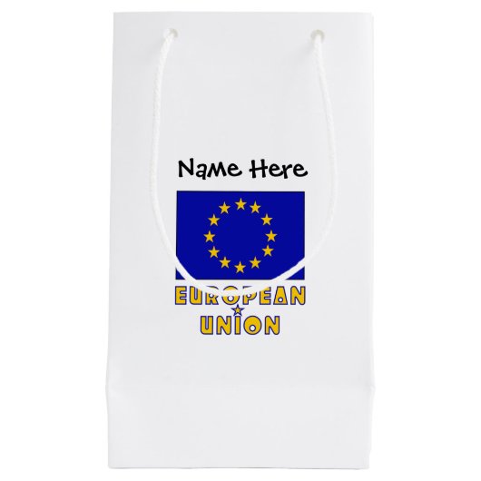 EU vlag zwarte personalisatie Klein Cadeauzakje (Voorkant)