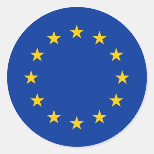 EU-vlaggen Ronde Sticker (Voorkant)