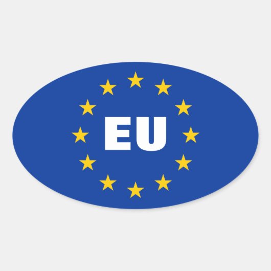 EU-vlaggenstickers |  EU Ovale Sticker (Voorkant)