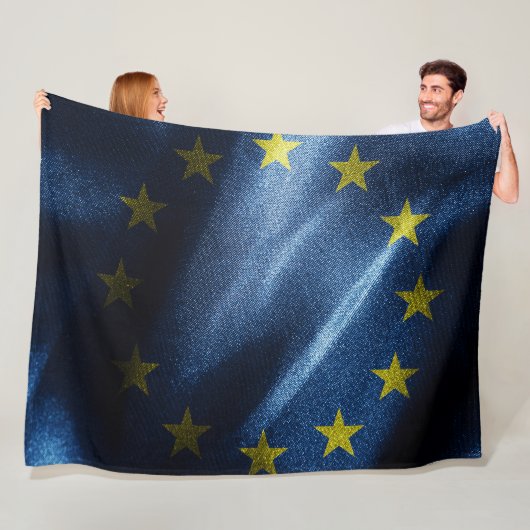 EU-zijde vlag Fleece Deken (In situ)