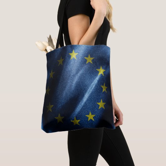 EU-zijde vlag Tote Bag (Dichtbij)