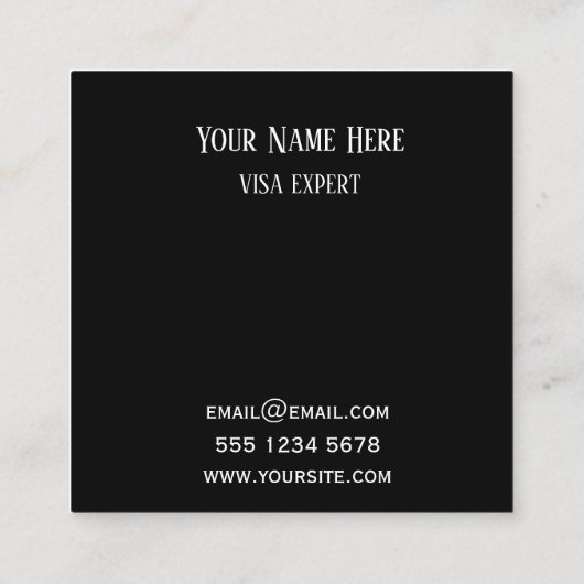 EU-zijde vlag Vierkante Visitekaartje (Achterkant)