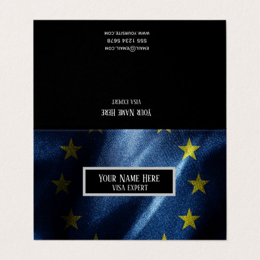 EU-zijde vlag Visitekaartje (Buitenkant ongevouwen)