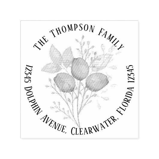 Euacalyptus Modern Eenvoudige Klasse van het Adres Zelfinktende Stempel (Design)