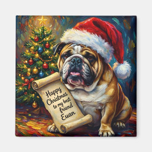 EUAN ~ BULLDOG Kerstgroeten ~ Magneet