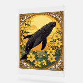 Eubalaena glacialis en gele jasmijnbloemen acryl bord (Hoek)