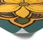 Eubalaena glacialis en gele jasmijnbloemen poster (Hoek)