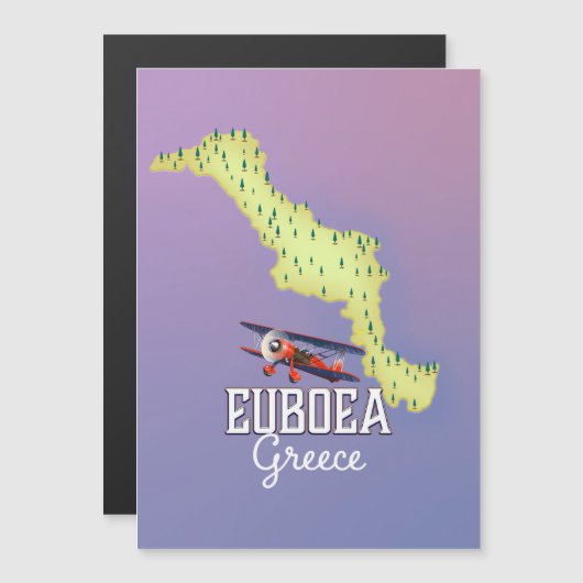 Euboea Griekenland Kaart reisposter (Voorkant / Achterkant)