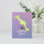 Euboea Griekenland Kaart reisposter (Staand voorkant)