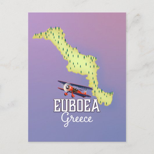 Euboea Griekenland Kaart reisposter (Voorkant)
