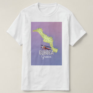 Euboea Griekenland Kaart reisposter T-shirt