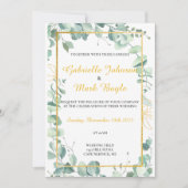 Eucaliptus Wedding Invite - Waterverf tekening Kaart (Voorkant)