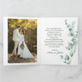 Eucalypthus leaves Modern Wedding With 2 photos Bedankkaart (Binnen)