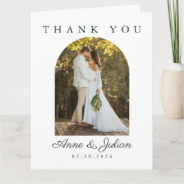 Eucalypthus leaves Modern Wedding With 2 photos Bedankkaart