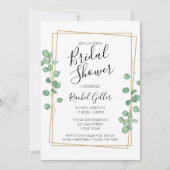 Eucalyptis w / Gold Lijst bruidsdouche uitnodiging (Voorkant)