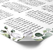 Eucalyptus 12 Tafels Stoelindeling Poster Bord (Hoek)