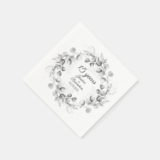 Eucalyptus 15e Crystal bruiloft Jubileum Servet (Hoek)