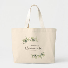 Eucalyptus 15e verjaardag Quinceanera Keepsake Grote Tote Bag