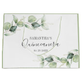 Eucalyptus 15th Birthday Greenery Quinceanera Groot Cadeauzakje (Voorkant)