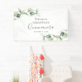 Eucalyptus 15th Birthday Greenery Quinceanera Spandoek (Insitu)