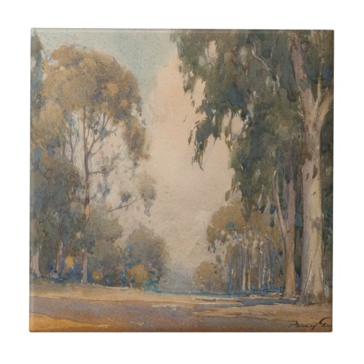 Eucalyptus (1922) - Fijne Waterverf Botanisch Tegeltje (Voorkant)
