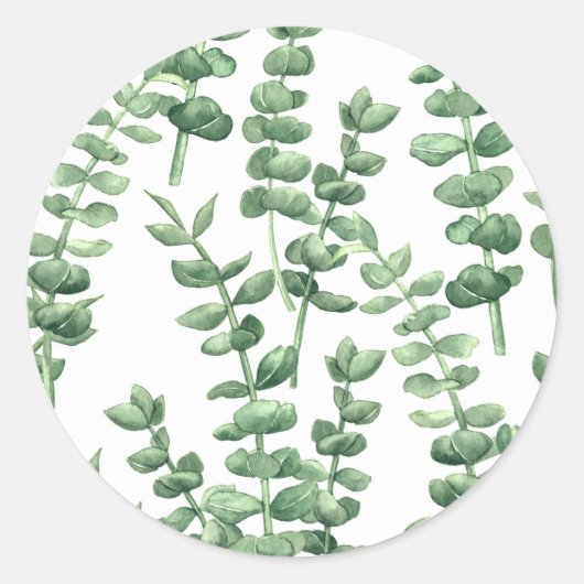 Eucalyptus 1 ronde sticker (Voorkant)