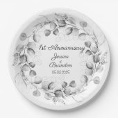 Eucalyptus 1e papieren bruiloft Jubileum Papieren Bordje (Voorkant)