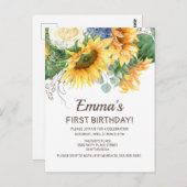 Eucalyptus 1e verjaardag briefkaart (Voorkant / Achterkant)