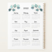 Eucalyptus 2022 Kalender Botanisch aangepast Planner (Achterkant)