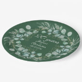 Eucalyptus 20e Emerald bruiloft Jubileum Papieren Bordje (Gekanteld)