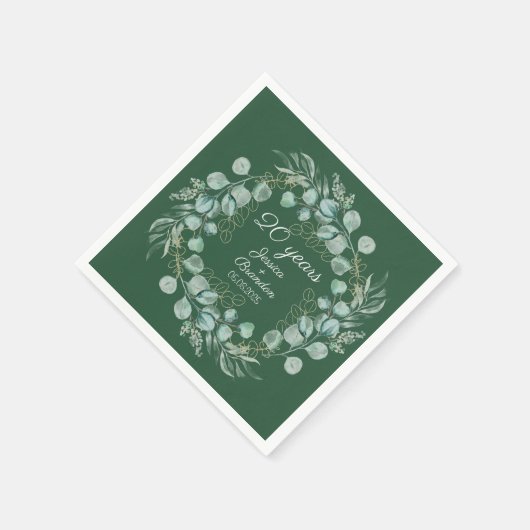 Eucalyptus 20e Emerald bruiloft Jubileum Servet (Hoek)