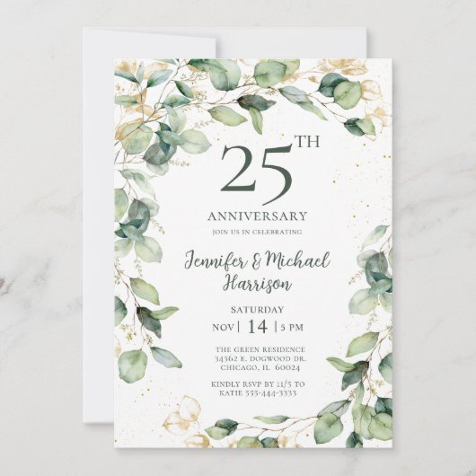Eucalyptus 25e jubileum uitnodiging (Voorkant)