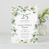 Eucalyptus 25e jubileum uitnodiging (Staand voorkant)