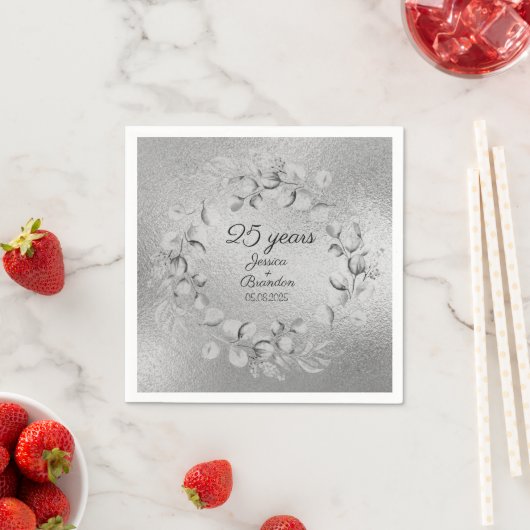 Eucalyptus 25e zilveren bruiloft Jubileum Servet (Insitu)
